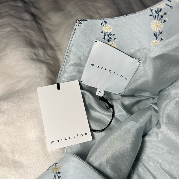 Markarian Edward Corset Blue Floral Print Midi Dress 2 NWT - Picture 10 of 12